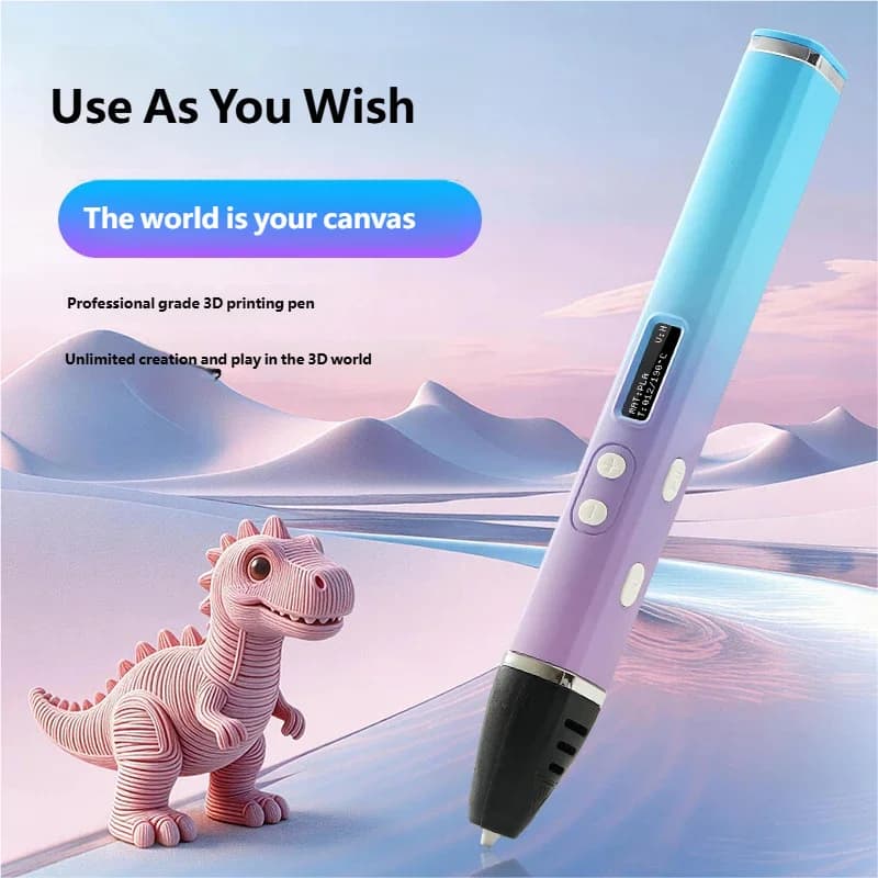 3D Printing Pen With OLED Display Temperature Control And Fast Extrusion With PLA Filament For Doodling Making Holiday Presents