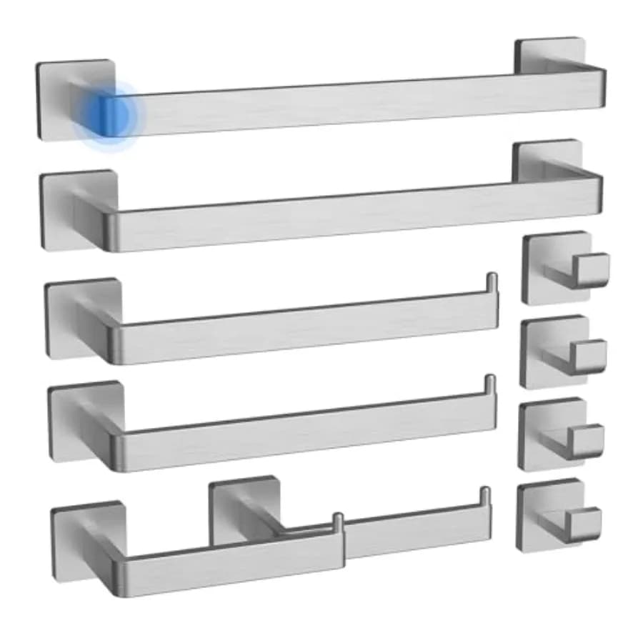 Portarotolo da Bagno Antiurto, Portasciugamani per Bagno in Acciaio Inossidabile 304, Materiale Ispessito, Set da 10 Pezzi