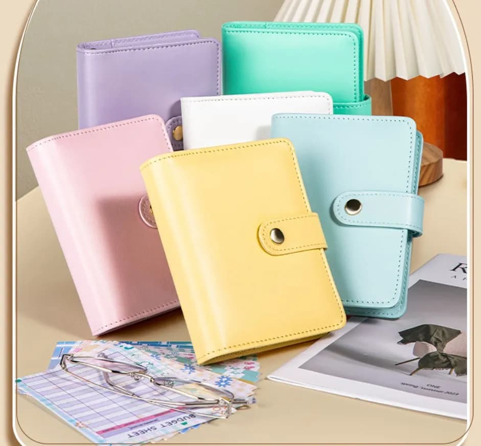 A7 Macaron Color 6 Raccoglitore ad anelli PU Clip-on Notebook in pelle a fogli mobili Copertina per notebook Notebook Journal Cancelleria Kawaii