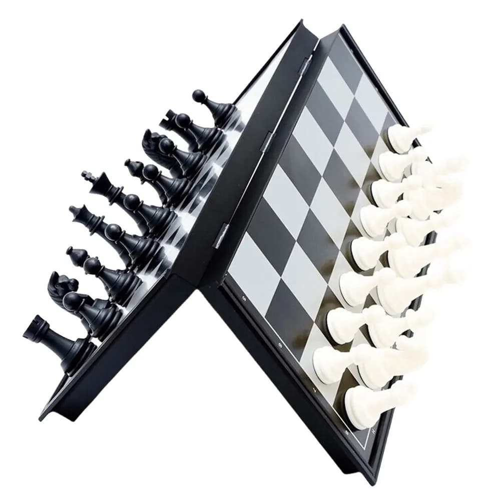 Scacchiera Magnetica Pieghevole 19,5*19,5cm in Plastica, Gioco di Scacchi Internazionale, Regalo per Adulti, Bambini e Principianti