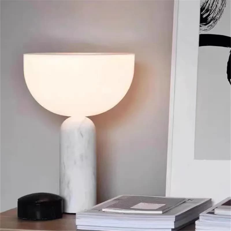 Lampada da tavolo in marmo di design Lampada da tavolo a fungo touch minimalista a LED Sala studio Lampada da scrivania per ufficio Soggiorno Camera da letto accanto alla lampada