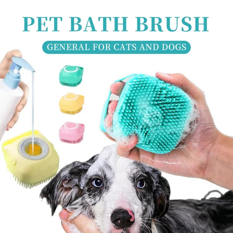 Dog Bath Brush Silicone Pet Shampoo Brush Soap Dog Scrubber Cat Massage Grooming Wash Comb Soft Rubber Puppy Clean Brush