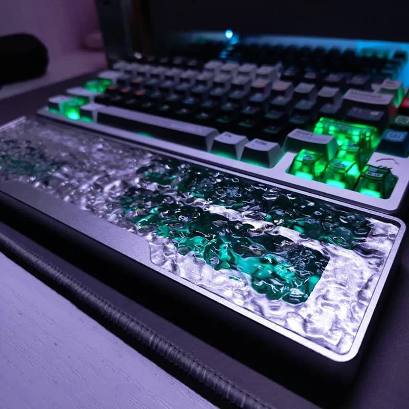 Custom CNC Machined Aluminum Alloy Keyboard Wrist Rest, Ergonomic Anodized Palm Support for Mechanical Keyboard Gift