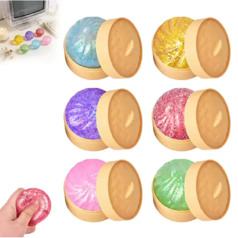 Palline Antistress a Forma di Raviolo Colorate, Riutilizzabili, a Bassa Resilienza, per Decompressione