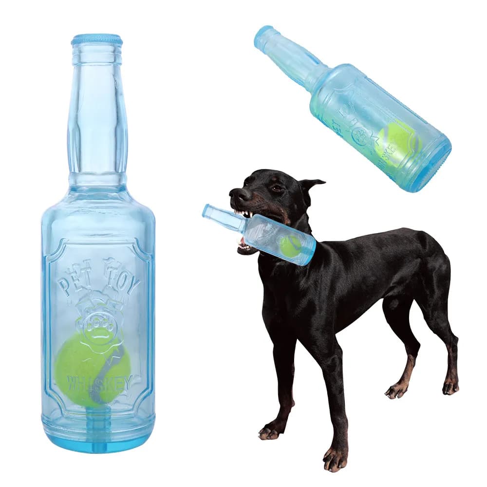 Forniture interattive per animali domestici con palla da tennis Giocattolo sonoro da masticare per animali domestici Divertente giocattolo creativo per cigolio per cani Giocattoli per addestramento per animali domestici resistenti ai morsi Gatto