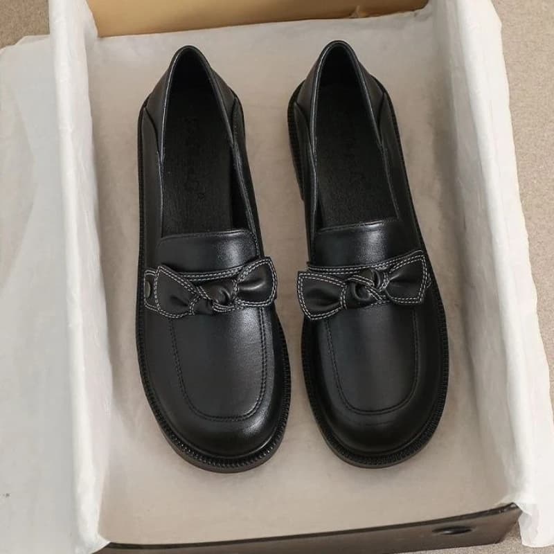 Mocassini da Donna in Vera Pelle 2026, Scarpe Basse Stile Britannico Primavera Estate Autunno, Casual Comode Antiscivolo con Suola Morbida