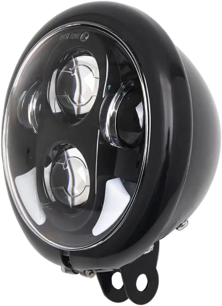 5 3/4 "5.75 pollici LED faro moto DRL corna bianche con alloggiamento da 5,75 pollici secchio per Sportster Softail Dyna Shadow Road S