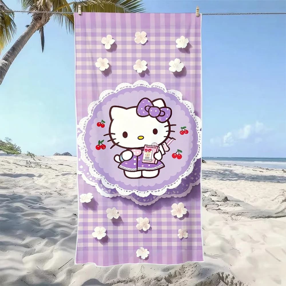 Kawaii H-Hellocats beach towel, body bath towels, sauna, travel, spa, bath accessories, sports towel, women's bathrobe