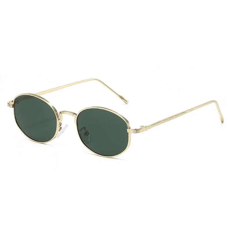 Occhiali da sole ovali in metallo alla moda per uomo e donna, occhiali da sole per la guida quotidiana