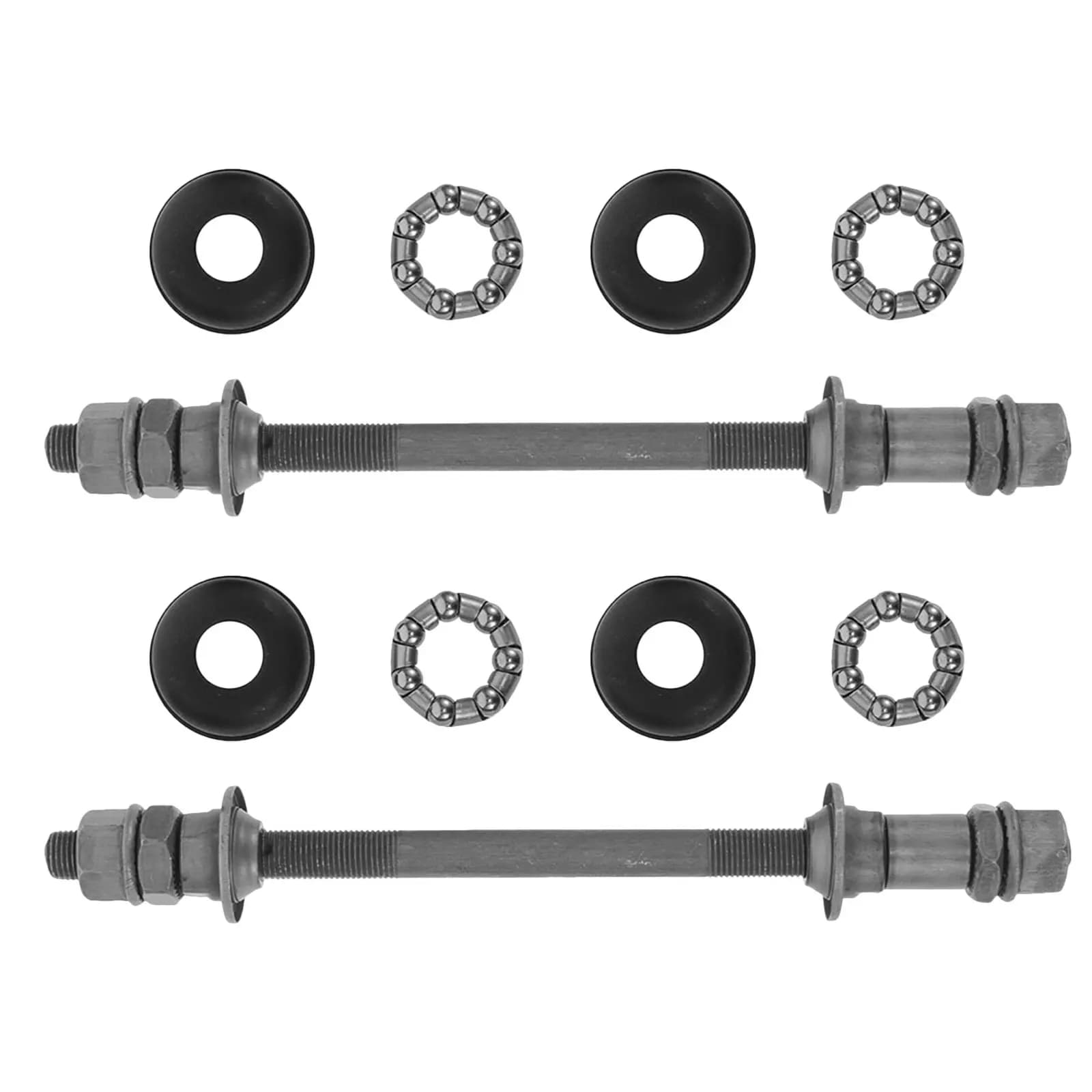 2 Set di Assi Centrali Anteriori per Bici da Montagna 140mm, Asse Solido di Ricambio con Sgancio Rapido, Gruppo Cuscinetti Ruota per Riparazione Mozzo