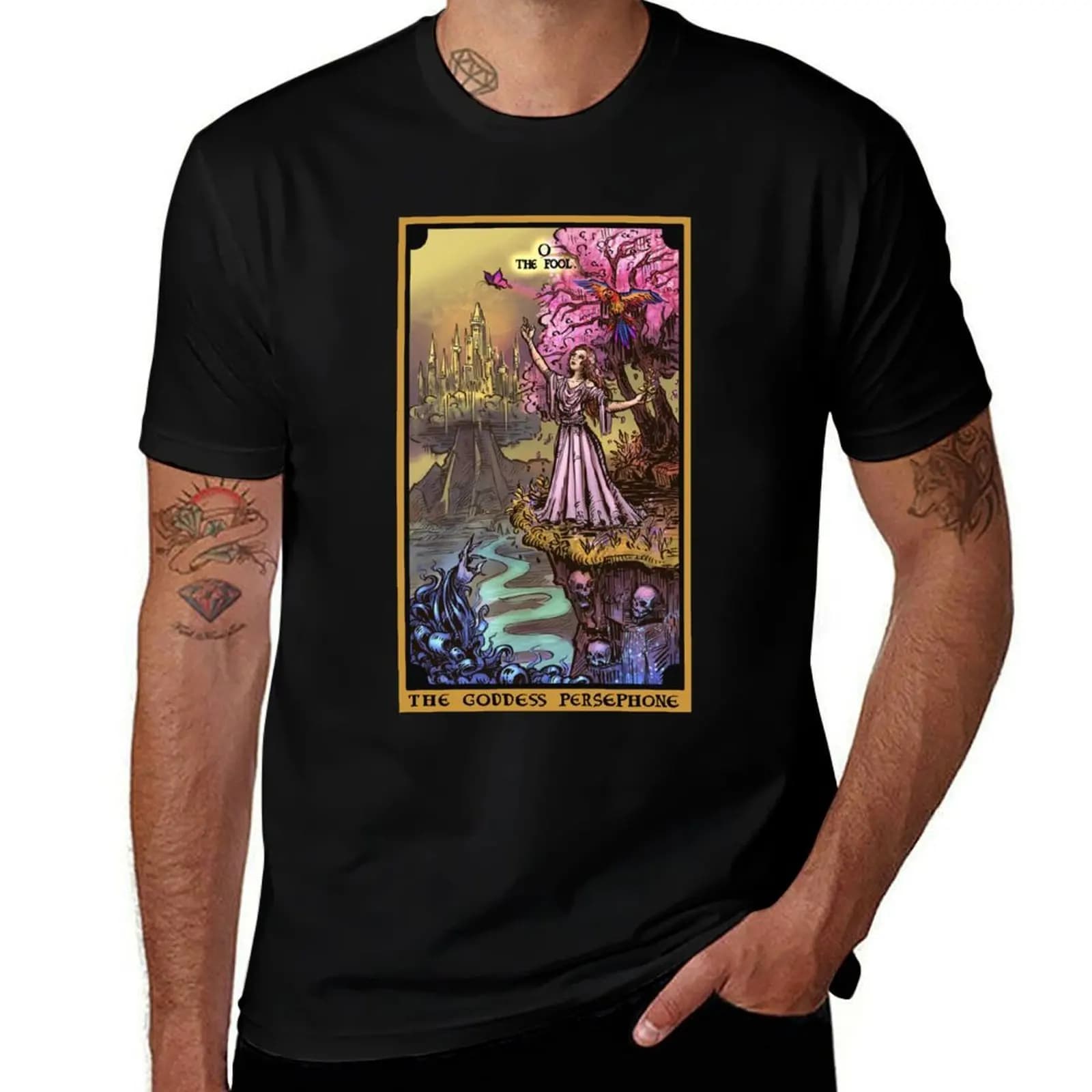 T-shirt The Goddess Persephone The Fool Tarot Card, taglia grande, leggera