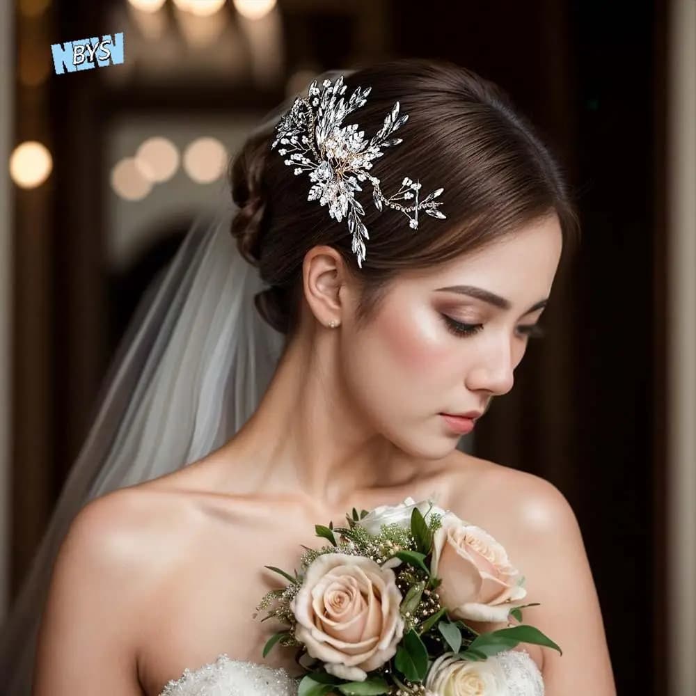 Luxury Vintage Rhinestone Hair Clip Elegant Jewelry Belt Bridal Side Clip Alloy Headwear Shiny Waist Accessories Wedding