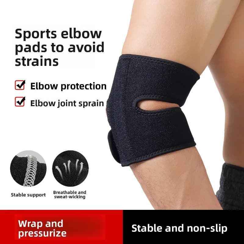 Comfortable Adjustable Breathable Shock Absorbing Elbow Protective Support Belt for Outdoor Sports Fitness Ball Training Running