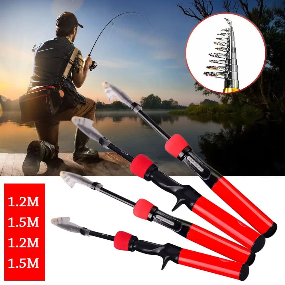Mini attrezzatura da pesca regolabile ultraleggera, alimentatore per carpe, canna da pesca telescopica con canna a mano