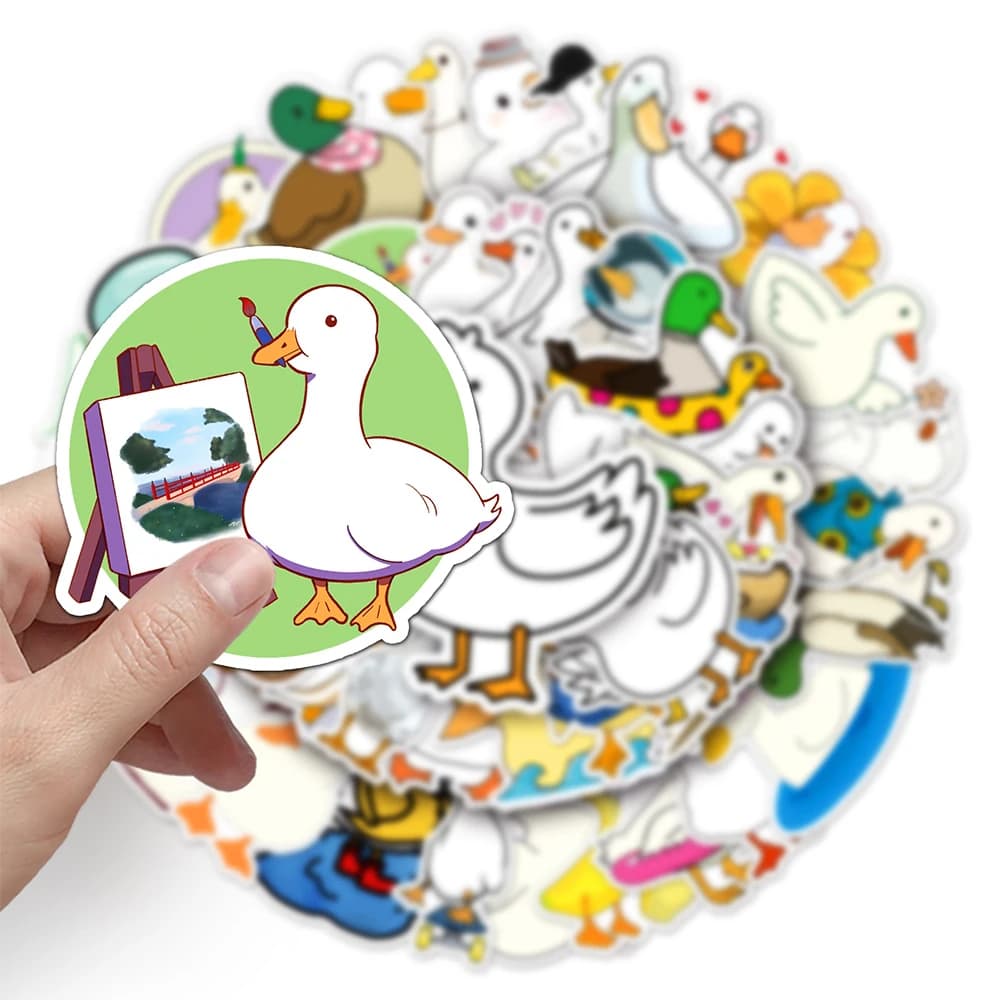 10/30/50pcs Funny Cute Animal Duck Stickers Kawaii Cartoon Graffiti Decals Waterproof DIY Skateboard Luggage Phone Sticker Toys