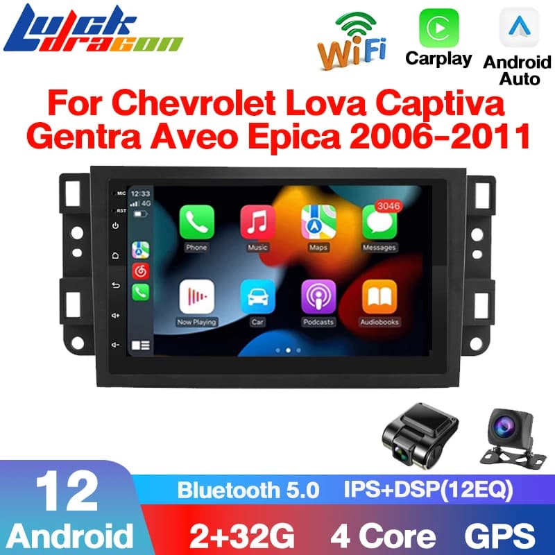 Android 15 Autoradio Carplay For Chevrolet Lova Captiva Gentra Aveo Epica 2006-2011 Multimedia GPS Navigation Video Player WiFi