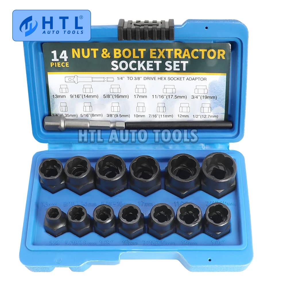 14Pcs 3/8 "Set di rimozione del dado dell'aletta della ruota di bloccaggio strumento dell'estrattore della presa di impatto del bullone