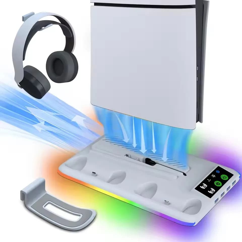Per Sony PS5 Console Playstation Play Stations PS 5 Slim Pro Supporto per supporto base Supporto ventola di raffreddamento Accessori da gioco RGB