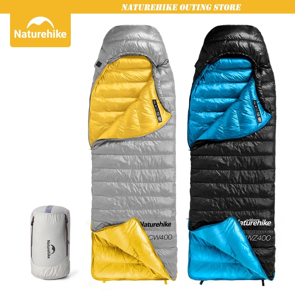 Naturehike sacchi a pelo CW400 sacco a pelo invernale in piuma d'anatra all'aperto sacco a pelo impermeabile ultraleggero campeggio escursionismo 20D Nylon