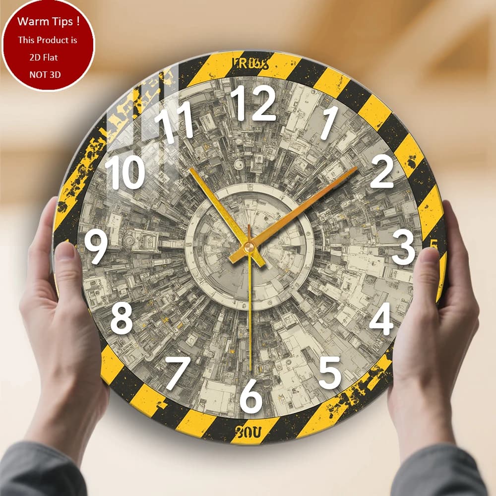 Tempered glass wall clock Industrial mechanical circular clock suitable for wall decorations or table display anywhere
