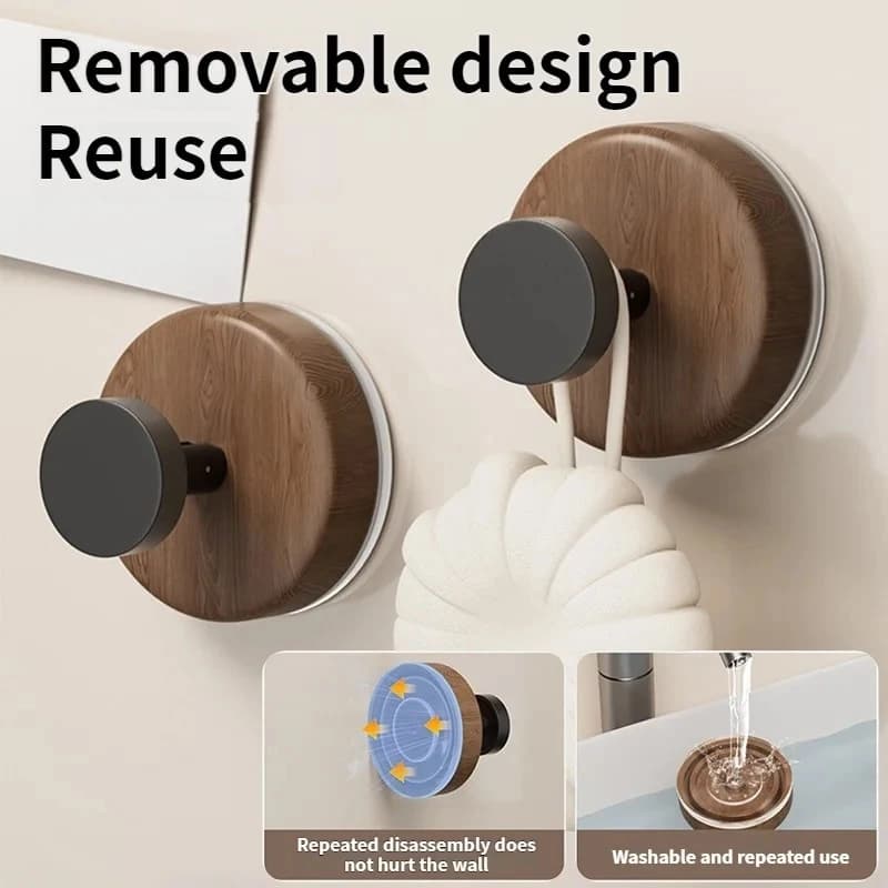 Ceiling hooks in walnut wood, decorative hooks for keys, clothes hangers and towel holders, handle for drawers of cabinets, wall holders