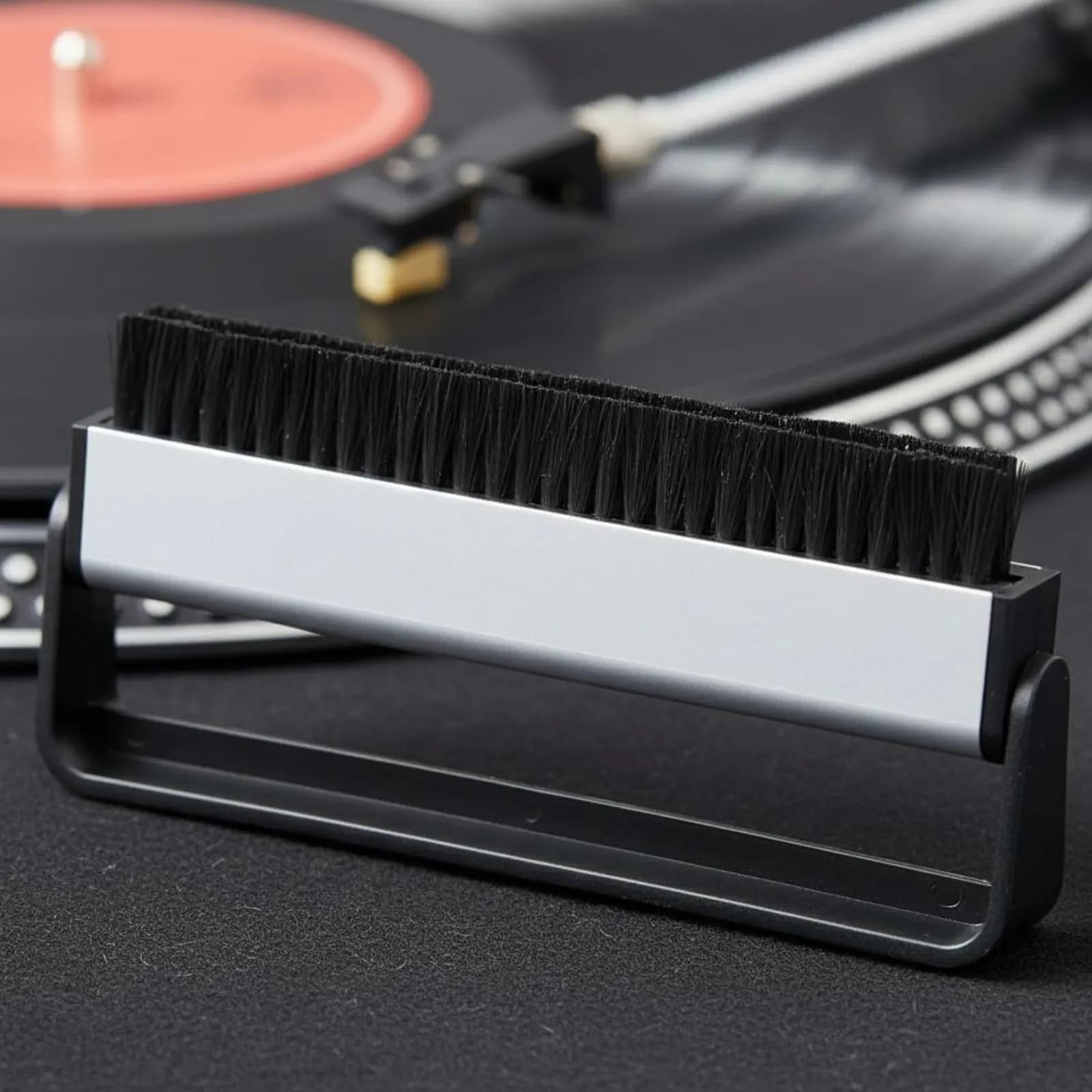 Spazzola in Fibra di Carbonio Antistatica per Vinile, Spazzola per Pulizia Vinile per DJ