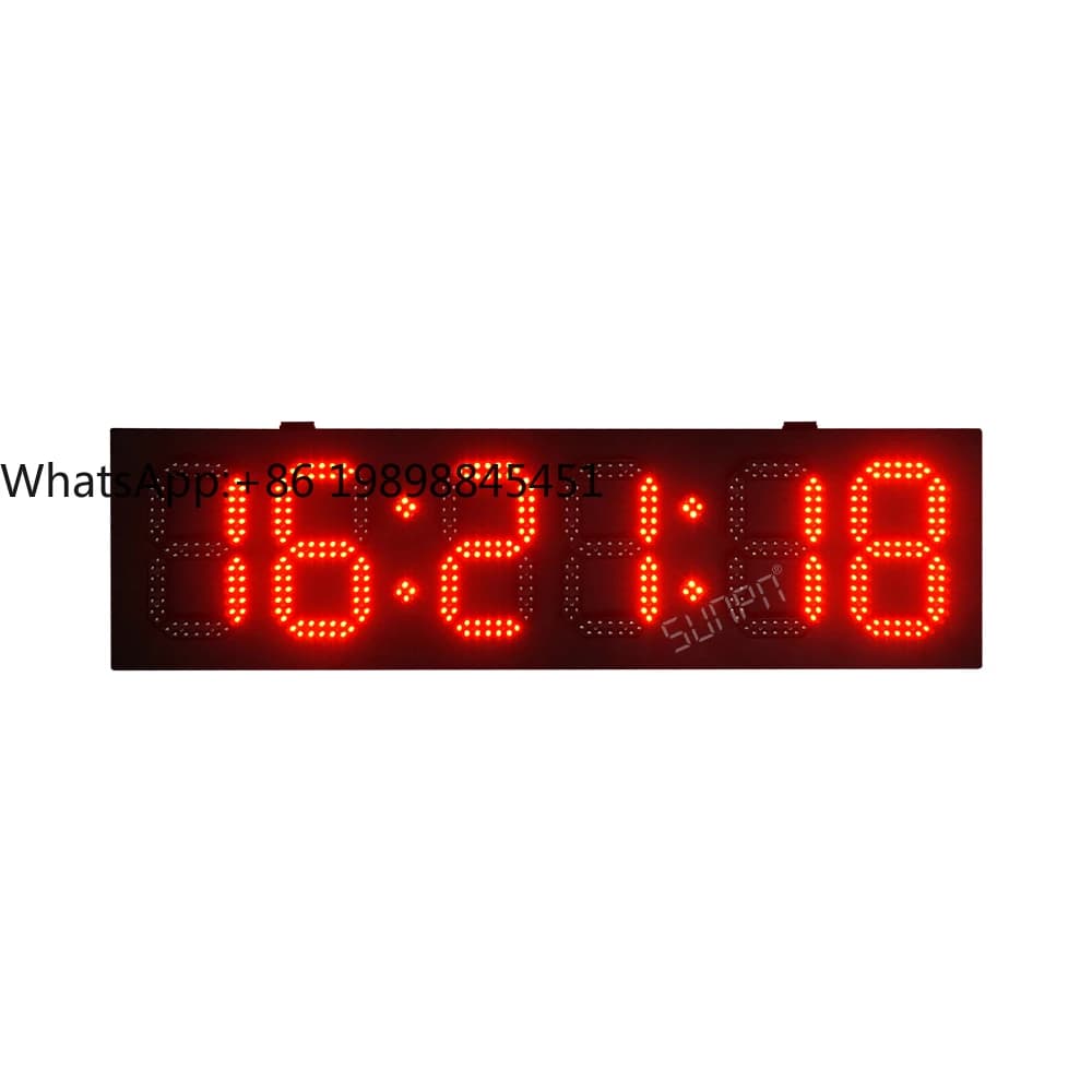6 Digit LED Digital Display Wall Clock 7 Segrey Customizable Outdoor Wholesale