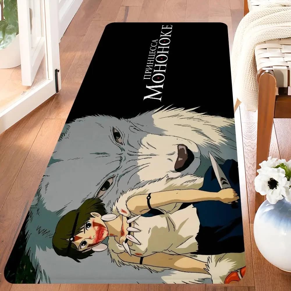 Tappetino per porta Anime P-Princess M-Mononoke, lavabile, antiscivolo, per soggiorno, divano, sedie, tappetino per cucina, tappeto