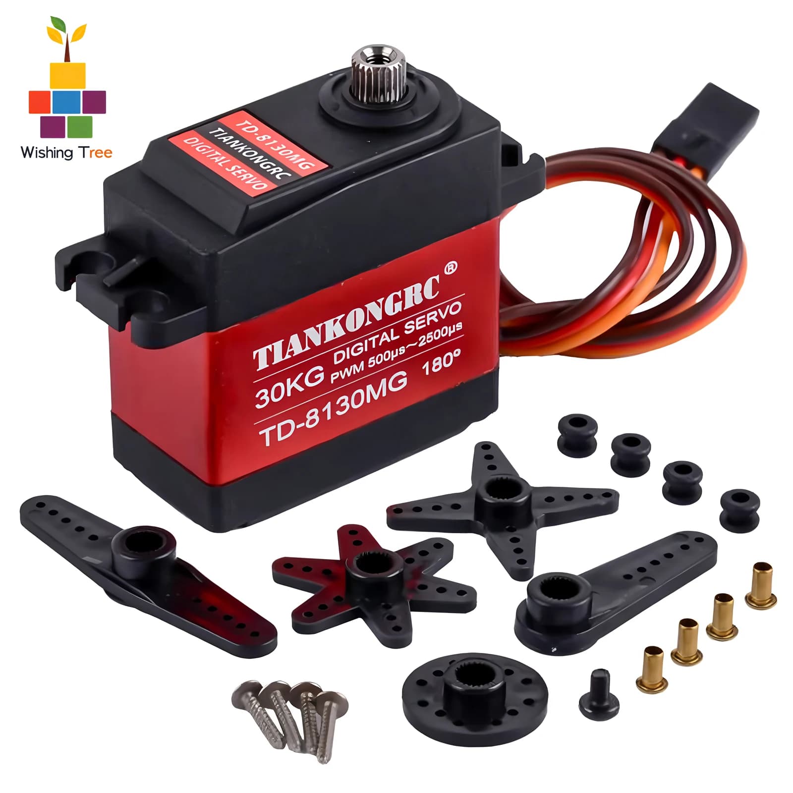 Servomotore digitale TD8130 Coppia 30 kg impermeabile 180/270/360 ° Controllo del braccio del robot per auto RC