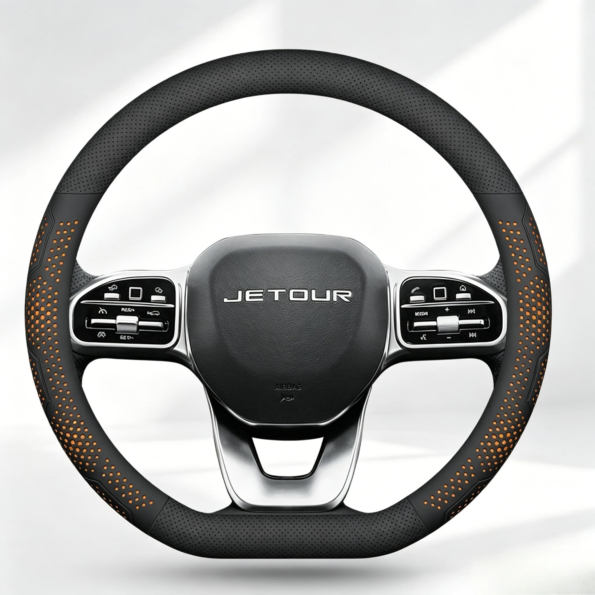 Stylish Lightweight Steering Wheel Cover Comfortable Grip 15 Inch For JETOUR T2 T1 X70 Plus Dasheng X90 Round D-shaped Wheel