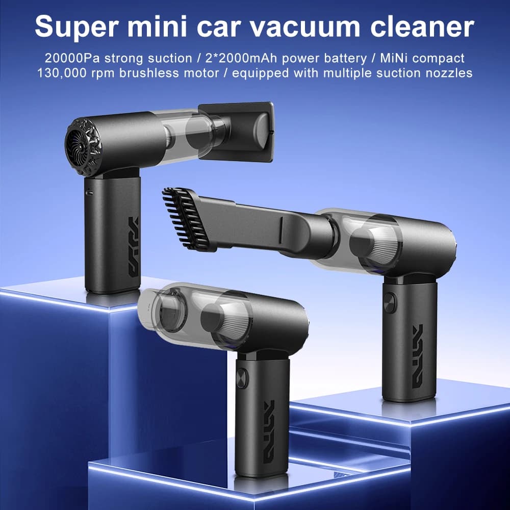 Mini Aspirapolvere Portatile per Auto Ricaricabile Senza Fili Multifunzione Silenzioso Raccoglitore di Polvere Rimuovi Polvere per Veicoli