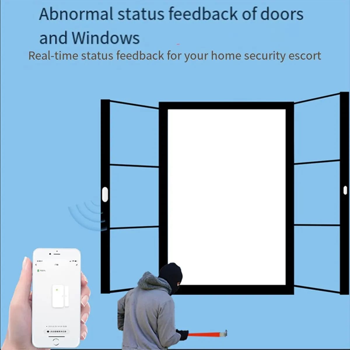 Sensori per Porte e Finestre A26Z Tuya Zigbee, Sensore Magnetico Wireless Smart Life con Controllo Remoto tramite App