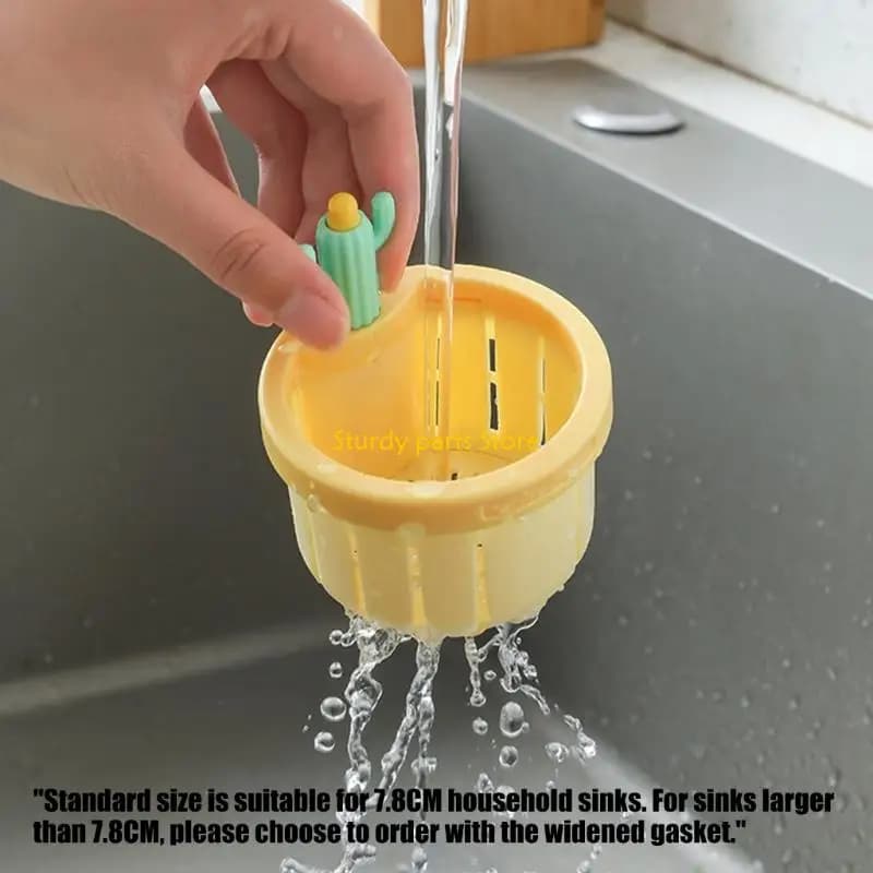 97QC 2 pezzi a forma cactus filtro per rifiuti da cucina comunicato stampa scolapiatti raccoglitore per rifiuti per