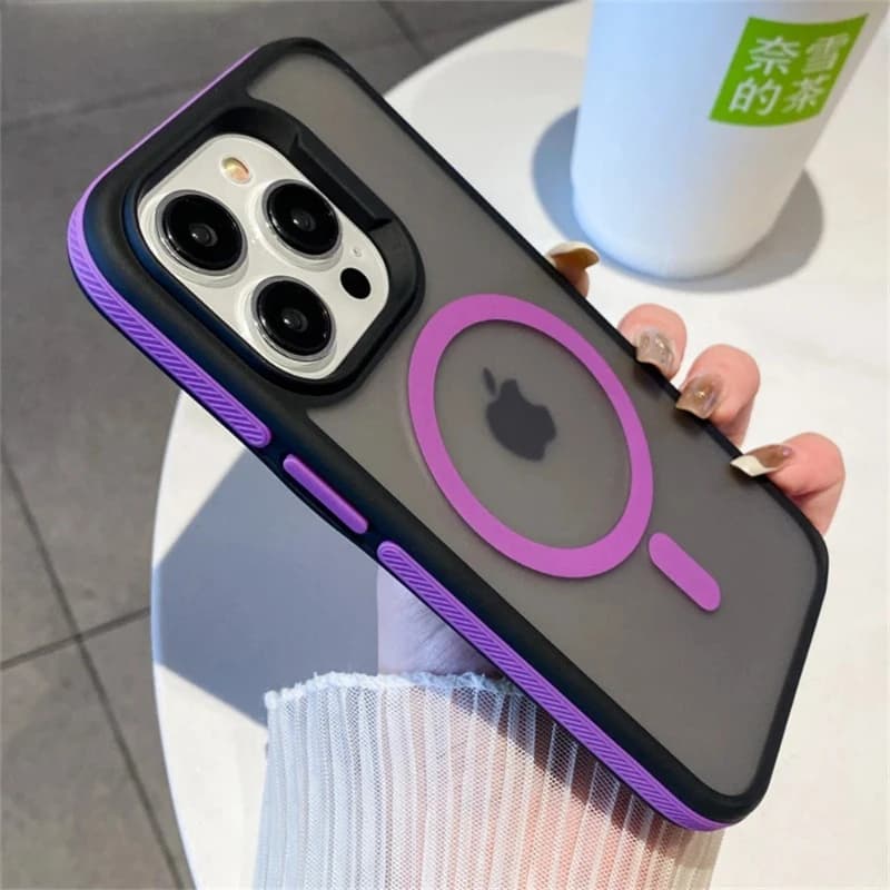 Cornice di lusso colorata opaca traslucida magnetica per custodia Magsafe per iPhone 14 11 16 13 15 Pro Max Plus copertura di ricarica wireless