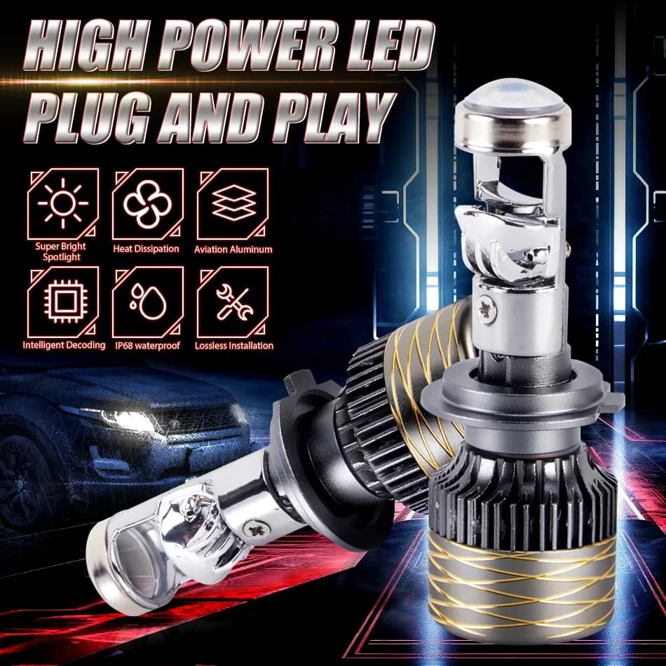 1000W 1000000 LM H7 H4 Canbus Auto Faro Mini Lente H11 H8 9005 9006 HB3 HB4 Proiettore A LED Lampadina 6000K Auto Moto Mini Lente