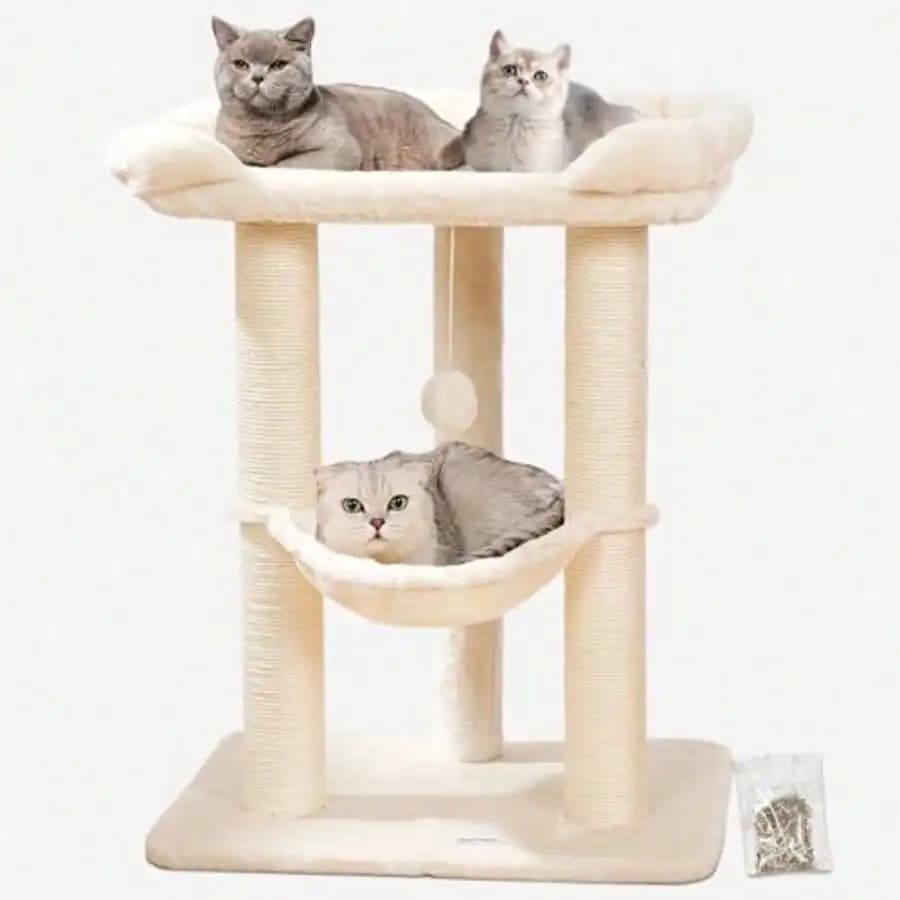 28 Cat Tree Large Bed For Big Cats Small Cat Tower With Soft Perch For Window Viewing Stable Cat Tree Tower Cat Scratching Post