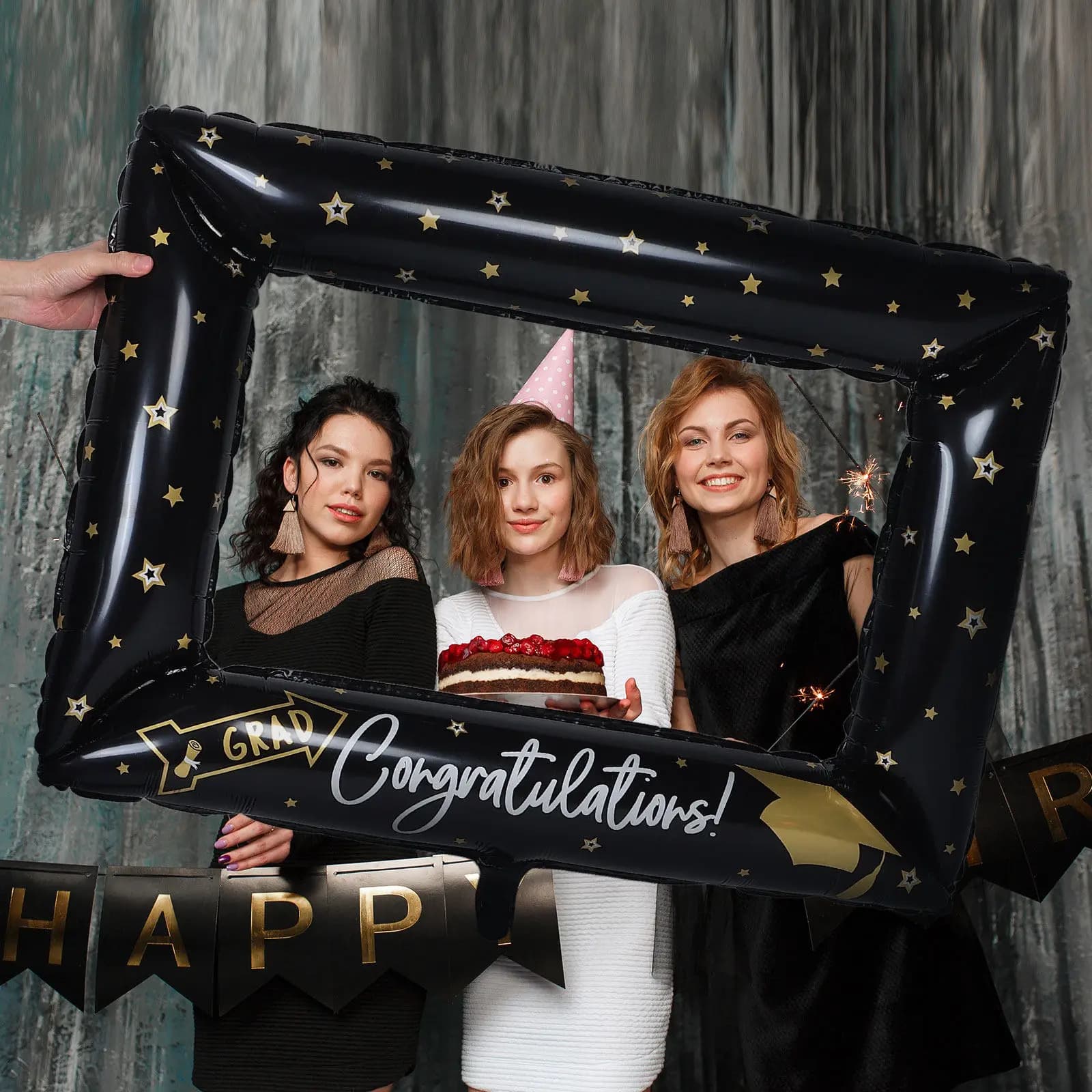 Inflatable Graduation Picture Frame Handheld Selfie Photo Prop Portable Lightweight Standalone Design for Graduation Decorations