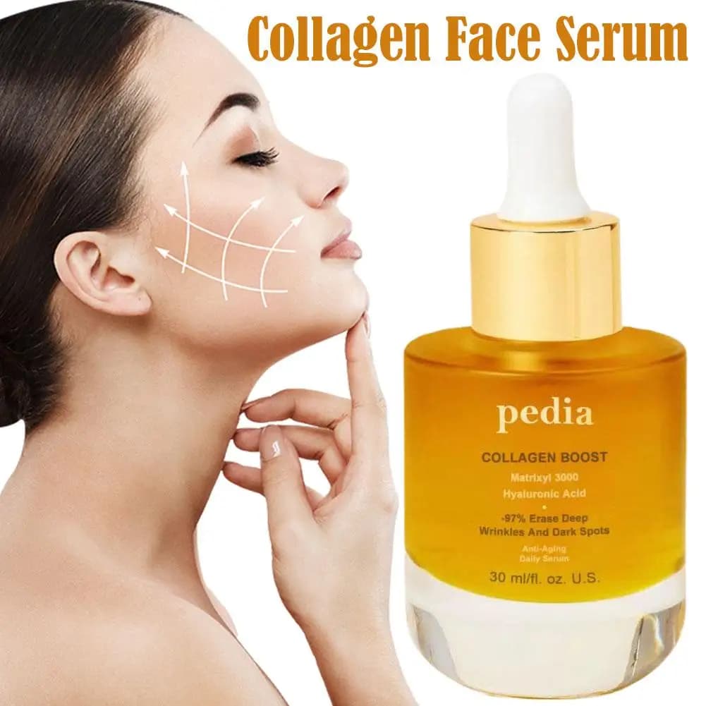 Siero Viso al Collagene, Essenza per la Cura della Pelle, Idratante, Rassodante, Levigante, Nutriente, Illuminante, Riduce le Rughe Sottili