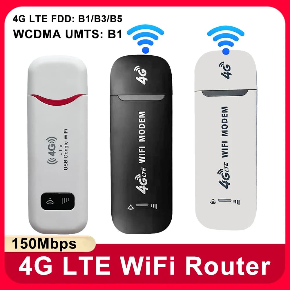 Dongle USB 4G LTE 150Mbps Modem a banda larga mobile Stick Scheda SIM Router wireless Home Office Adattatore WiFi per PC portatile da viaggio