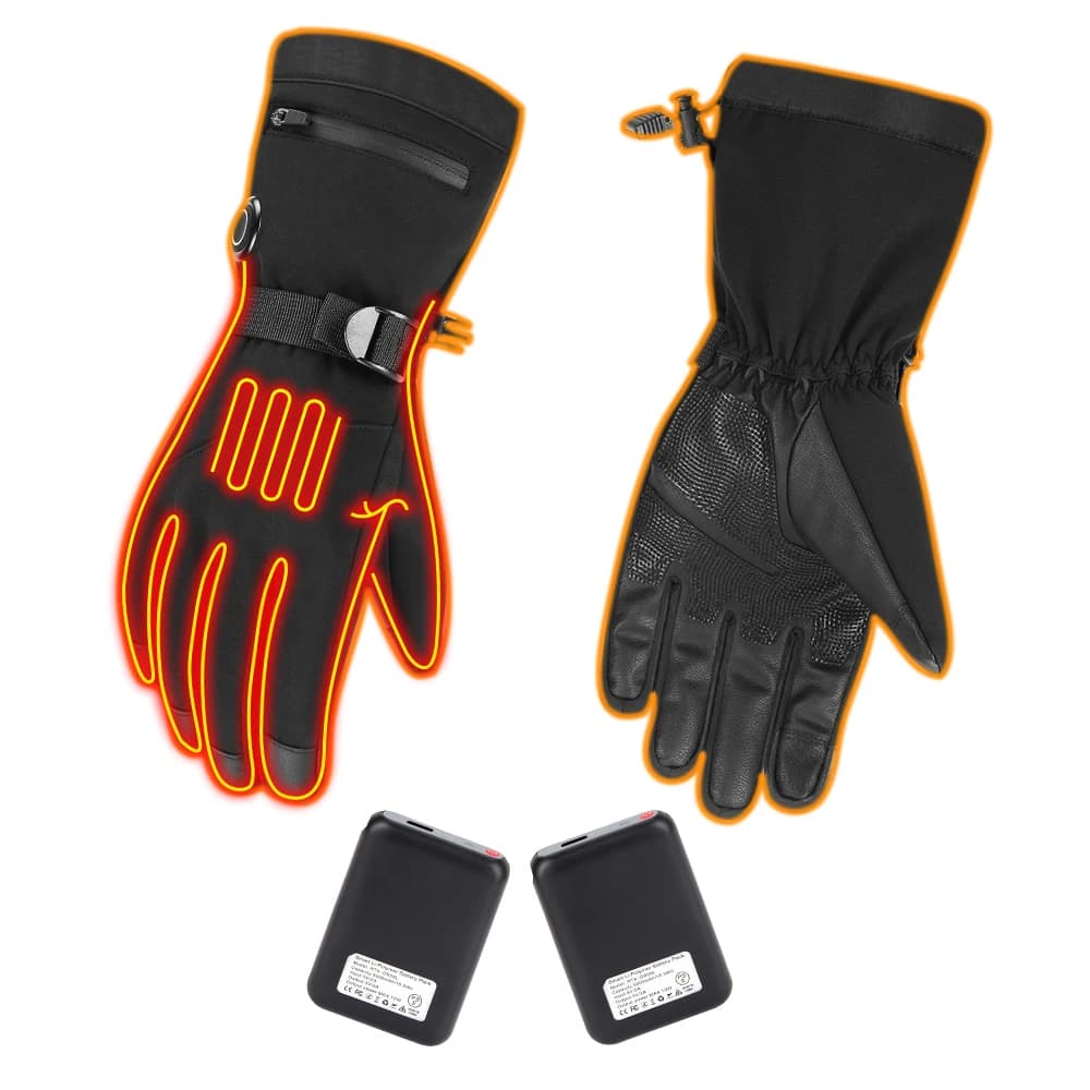 Guanti riscaldati da donna Guanti invernali touch screen per uomo Snowboard Camping Guanti da moto resistenti all'acqua per escursionismo, sci