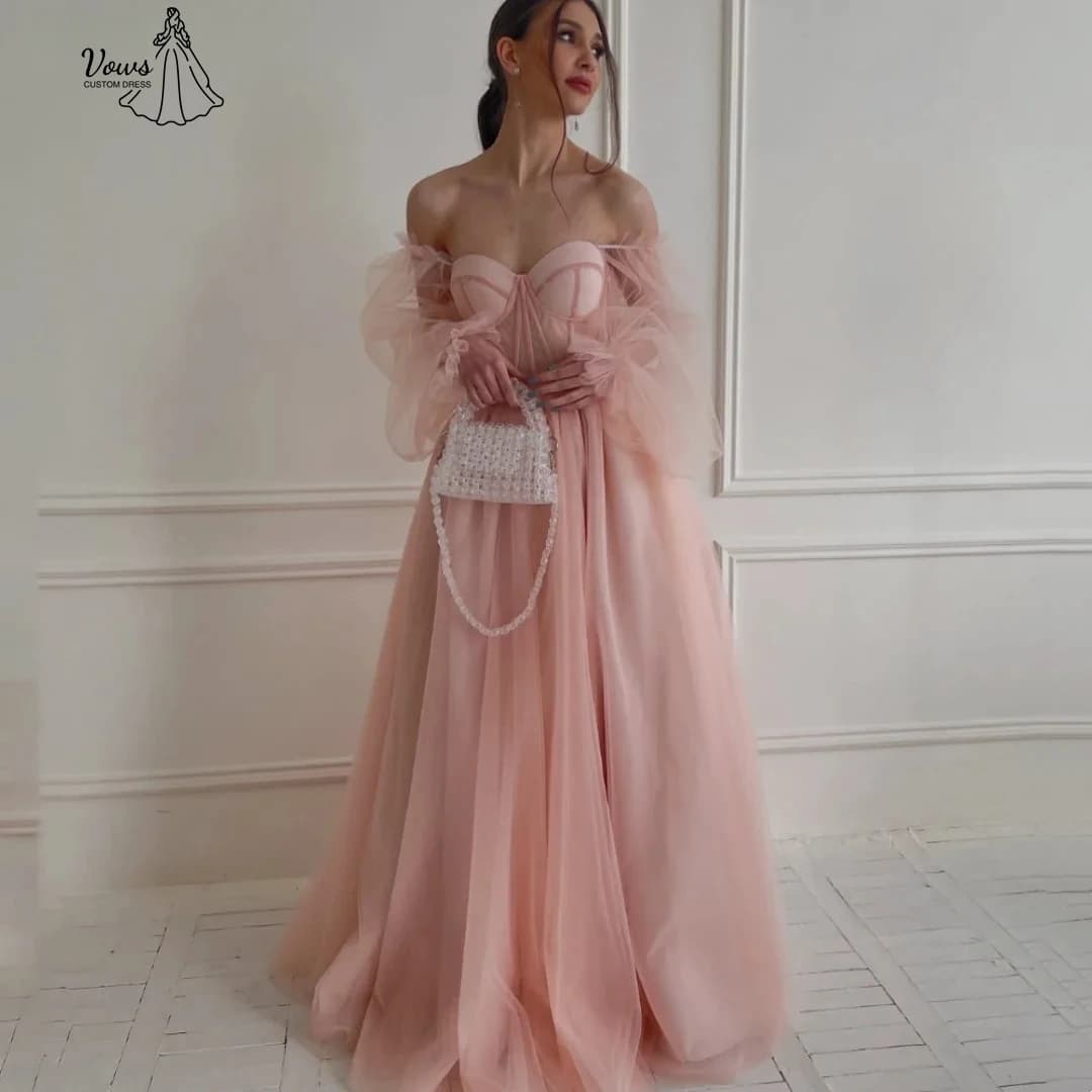 Vows Line A Abiti da sera Donna Abiti eleganti per invitati a un matrimonio per occasioni speciali Candela Ballo di fine anno in filato ricamato su misura
