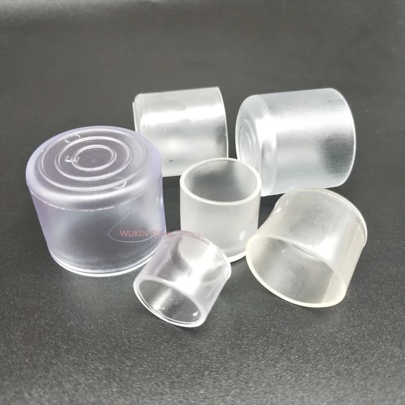 Copri-piedi per tavoli e sedie, quadrati/rotondi, in PVC trasparente, tappi in gomma morbida per tubi.