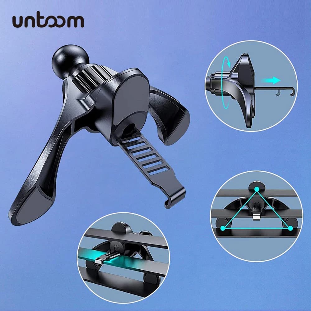 Supporto Magnetico per Telefono da Auto con Clip per Bocchetta dell'Aria e Testa a Sfera da 17mm, Accessorio per GPS e Smartphone