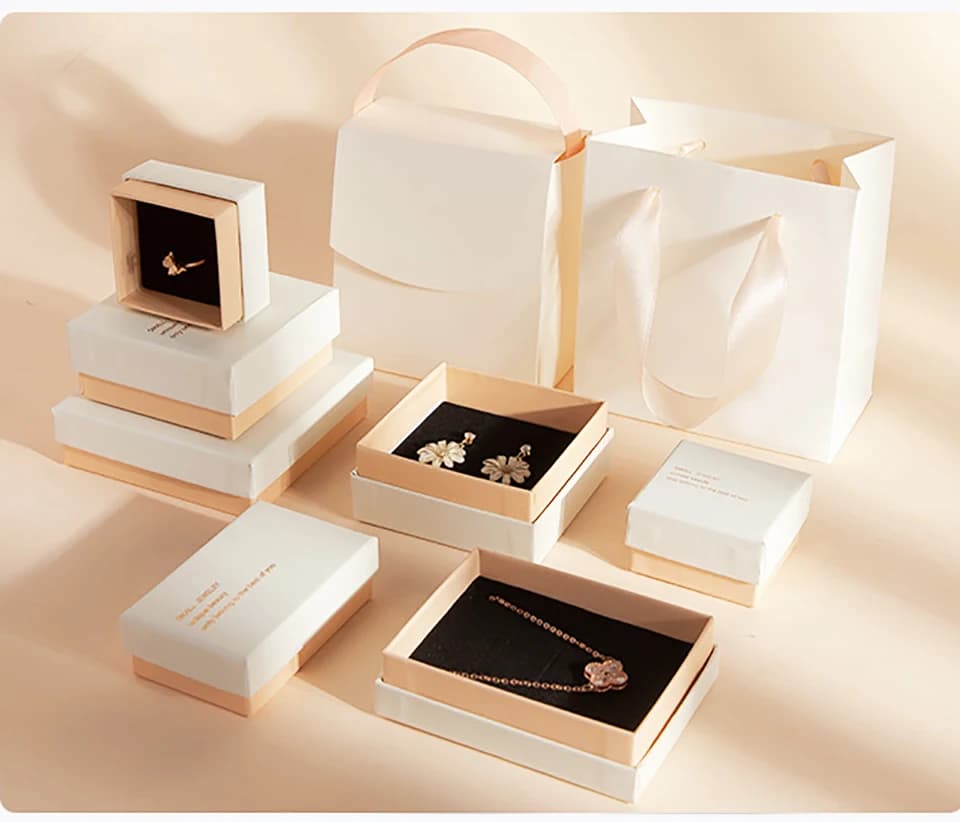 Heaven Earth Lid Necklace Bracelet Jewelry Packaging Box Earring Pendant Storage Organizer Case Display Stand Gifts 2023 New