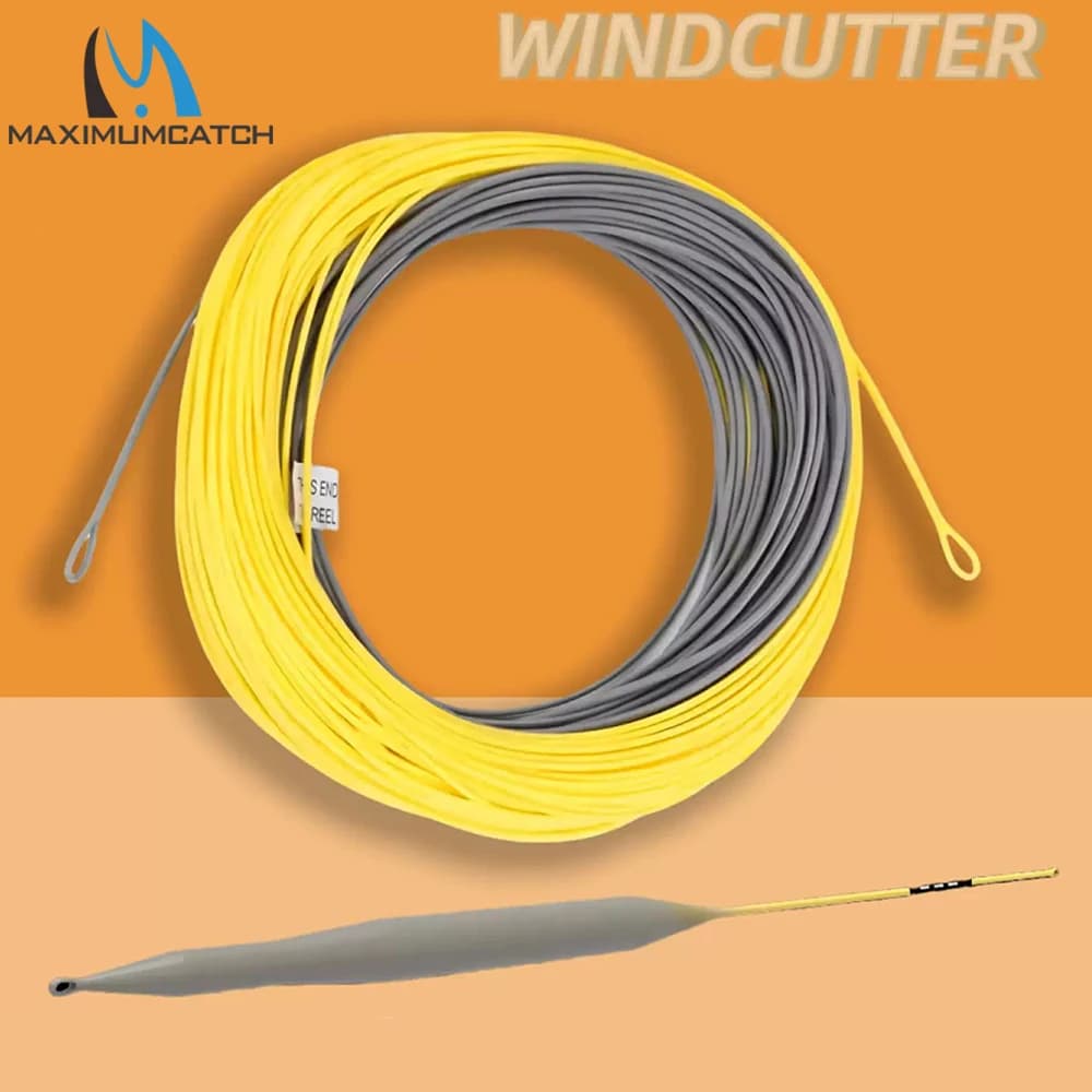 MAXCATCH Windcutter Fly Fishing Line Weight Forward Floating Fly Line WF4-8F 100FT with Welded Loops Easy Casting Wind