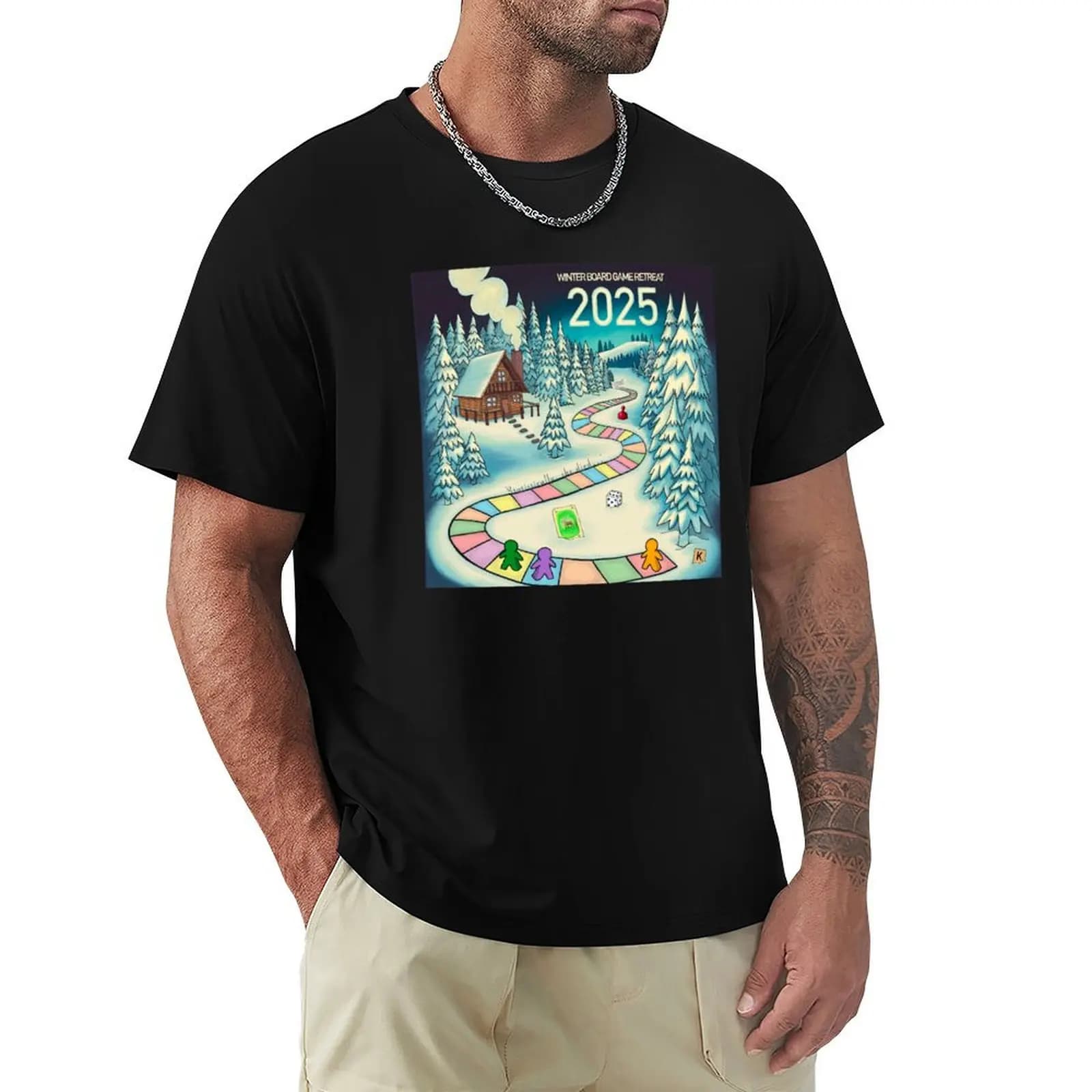 T-Shirt Winter Board Game Retreat 2025 ad asciugatura rapida per la pesca