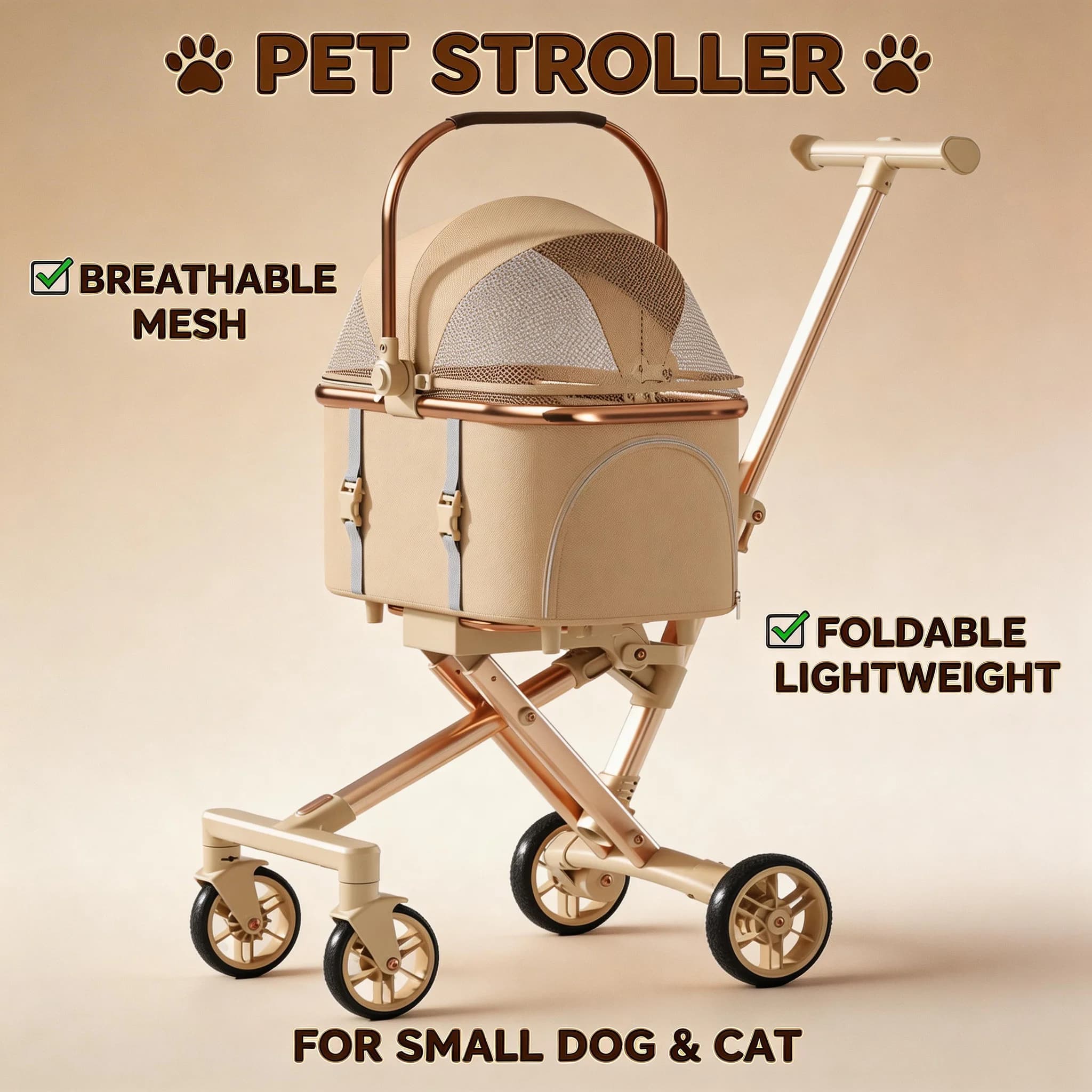 Passeggino Separabile per Animali Domestici 2026, Pieghevole con Un Clic, Leggero, per Gatti e Cani, Ideale per Viaggi e Uso Esterno Universale in Ogni Condizione Atmosferica