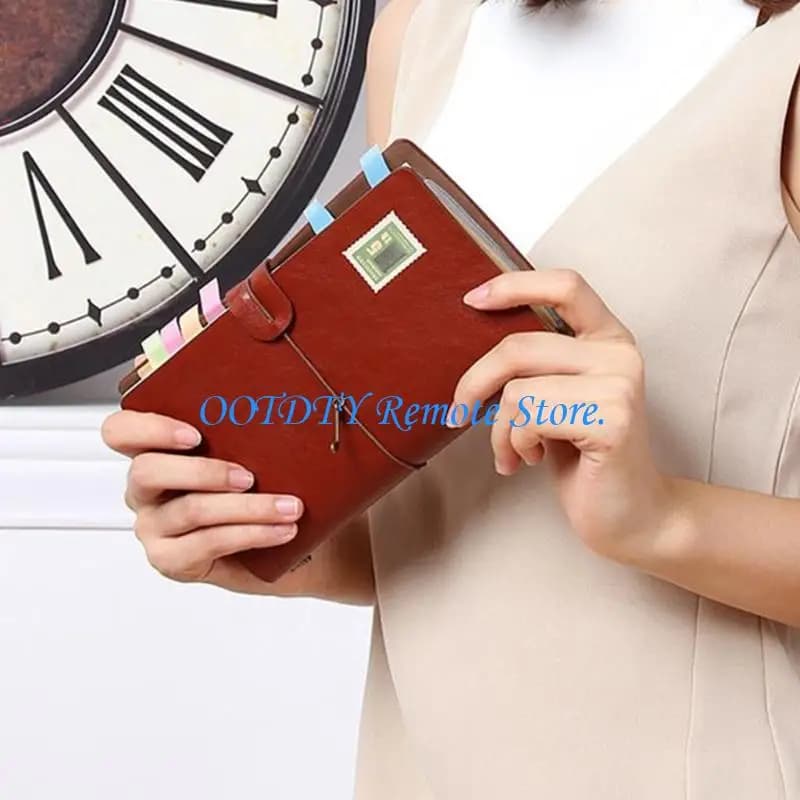 Minimalist Imitation Leather Travel Journal Refillable Notebook with Multiple Format Pages for Daily Planning