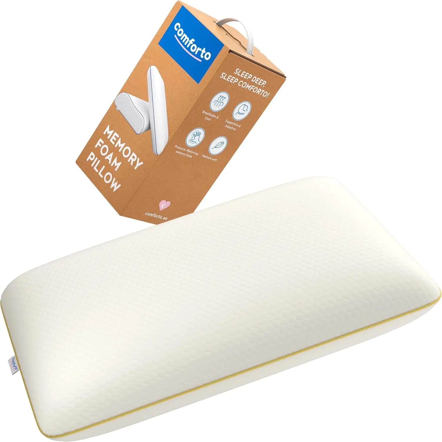 Cuscino Cervicale in Memory Foam per Alleviare il Dolore - Supporto Ergonomico per Chi Dorme su un Fianco o sulla Schiena