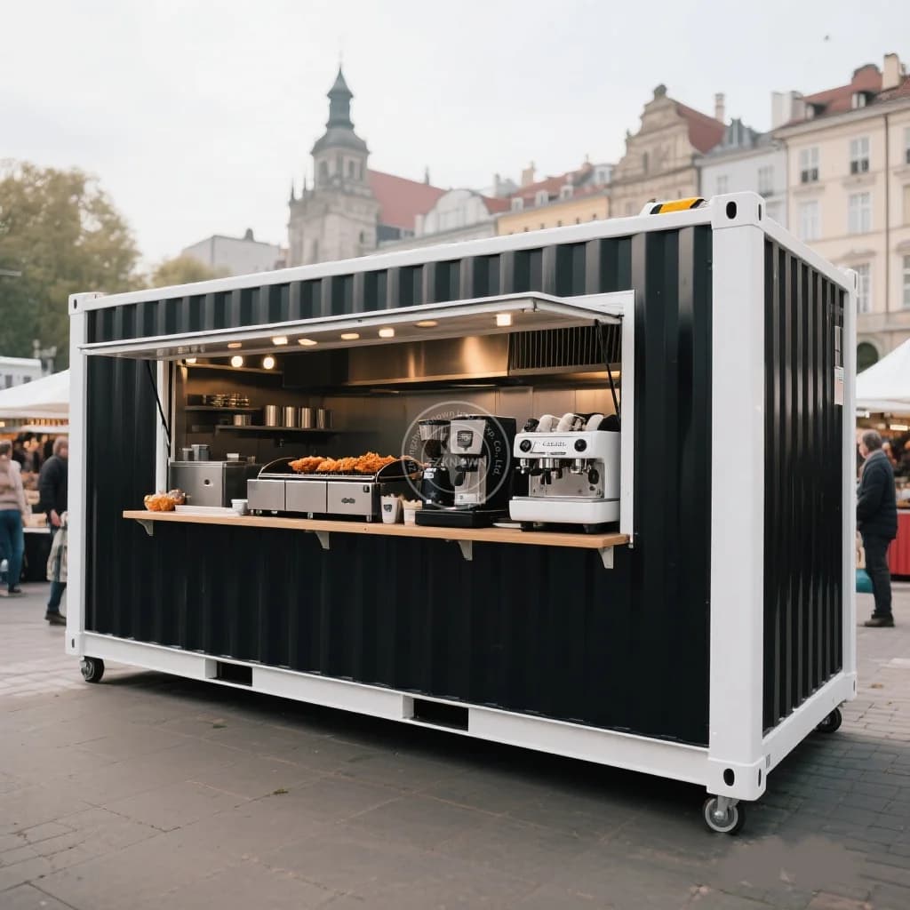 Rimorchio contenitore di alta qualità Carrello mobile per alimenti per gelato in acciaio inossidabile e camion per cibo di strada per hot dog